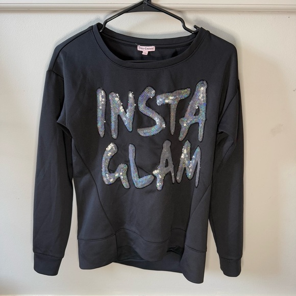 Juicy Couture Sweaters - Juicy Couture Black Sequins Insta Glam Crew Neck